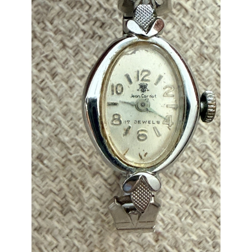 Vintage‎ Jean Cardot Ladies Watch 17 Jewels Silver Tone Bracelet